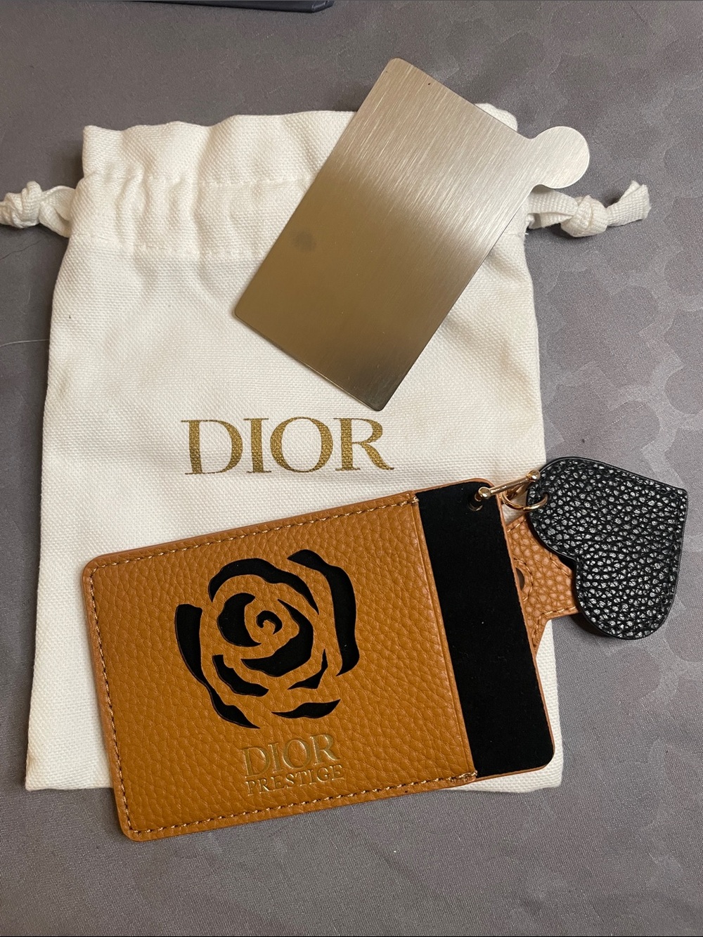 Dior Prestige Tan mirror Holder slim wallet